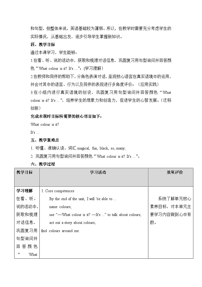 【新教材】三起外研版英语三上Unit 3 It's a colourful world! Period 2 课件+单元整体教学设计+课时教案03