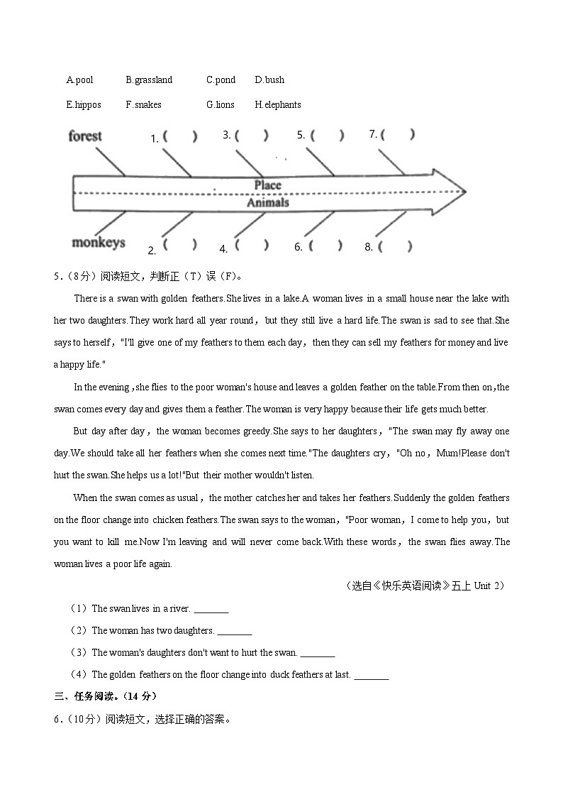 江苏省盐城市东台市2023-2024学年五年级（上）月考英语试卷第3页