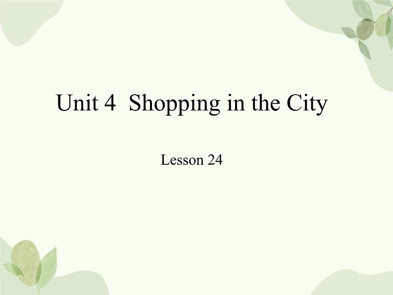 冀教版(三起)英语四年级上册 Unit 4  Shopping in the City Lesson 24_课件01