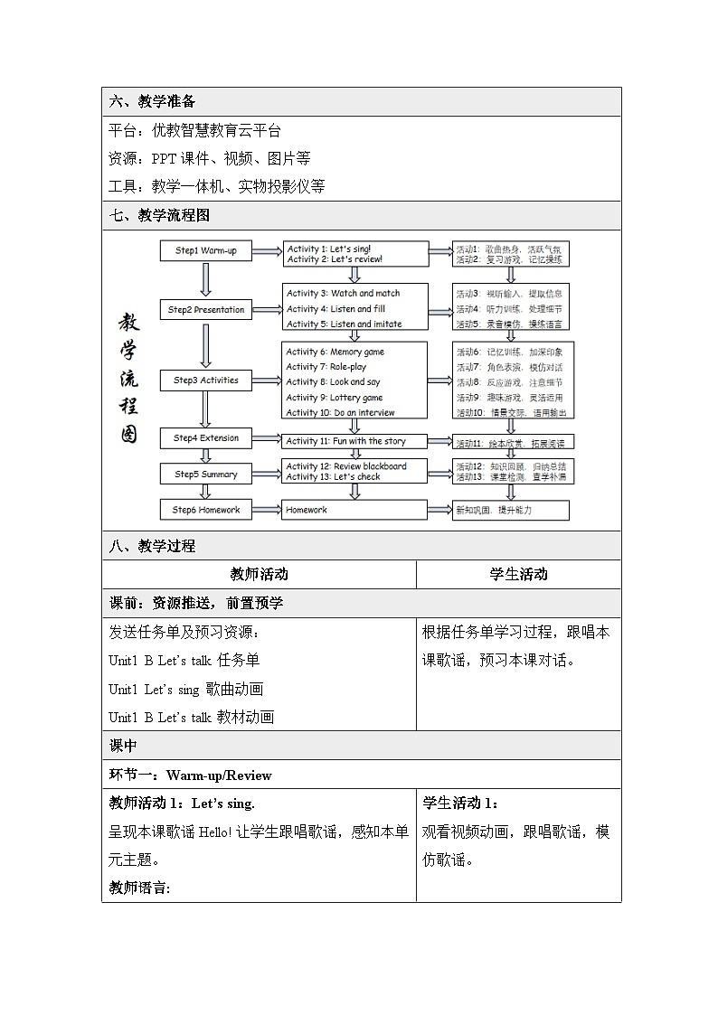 三上PEP2024版Unit 1 B Let’s talk基于深度学习的教学设计第3页