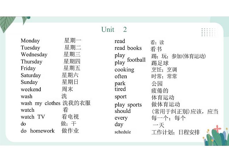 Unit2Myweek（课件）人教PEP版英语五年级上册第3页