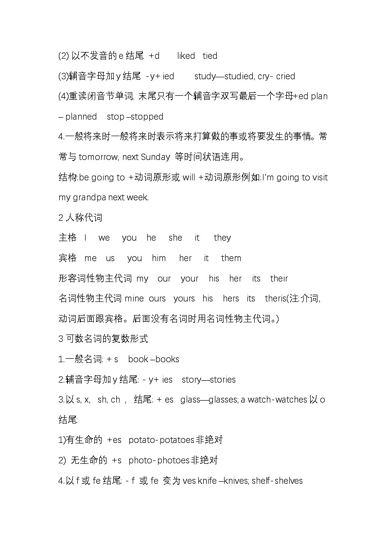 小升初小学英语语法总复习知识点总结03