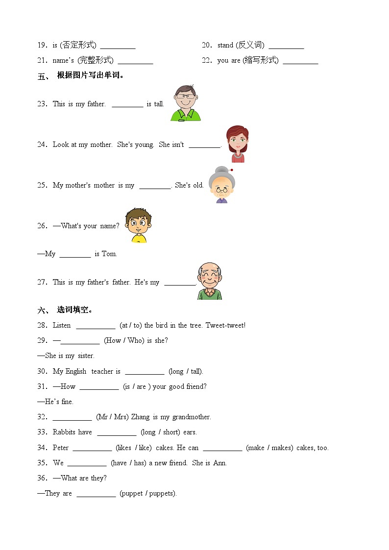 词汇-2024-2025学年上海市三年级英语上册期中专项冲刺（牛津上海版试用本）第2页