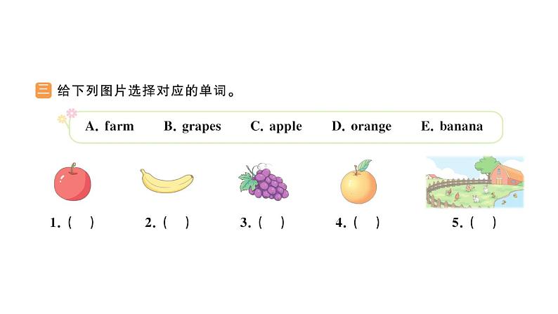 小学英语新人教版PEP三年级上册Unit4 Plants around us作业课件（2024秋）第3页