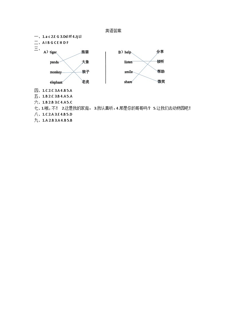 英语答案第1页