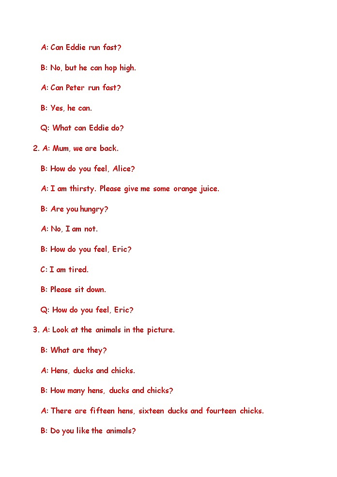 2024学年第一学期四年级阶段练习卷答案 第3页