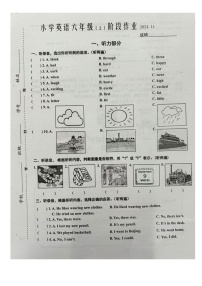 江苏省泰州市兴化市2024-2025学年六年级上学期期中英语试题