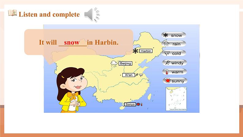 【新课标】外研版英语六年级下册Module 2 Unit2 It will snow in Harbin 课件+单元整体教学设计06