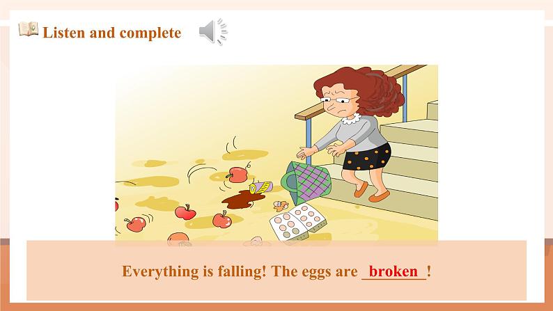 外研版六下 Module 4 Unit 2 The apples are falling down the stairs. 课件33张第5页