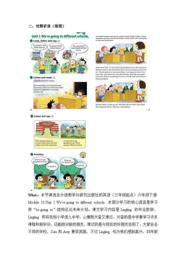 【新课标】外研版英语六年级下册Module 10 Unit1 We're going to different schools 课件+单元整体教学设计02