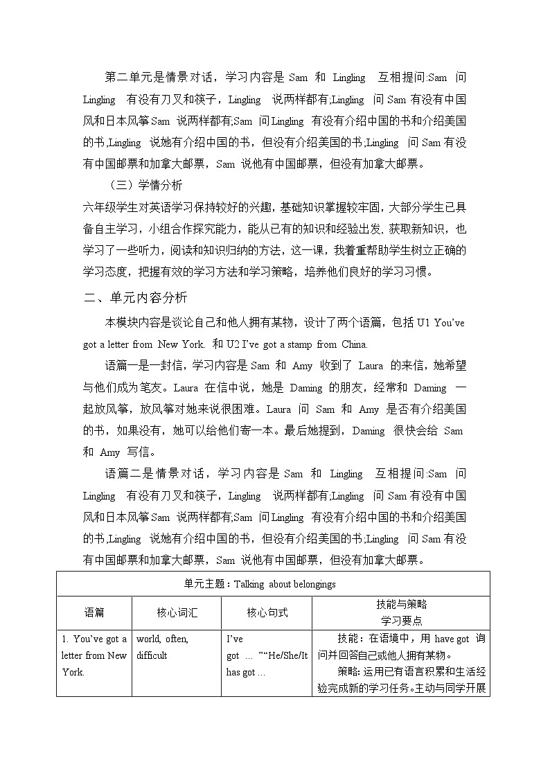 【新课标】外研版英语六年级上册Module 6 Unit2 I've got a stamp from China. 课件+单元整体教学设计02