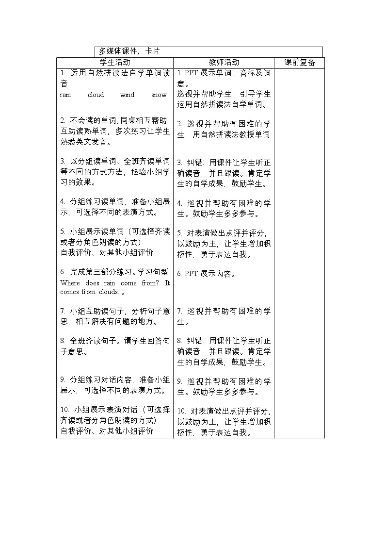 第四单元《 Unit 4 The Water Journey 》 Lesson 1大单元教案-2022-2023学年六年级英语下册（重大版）第3页