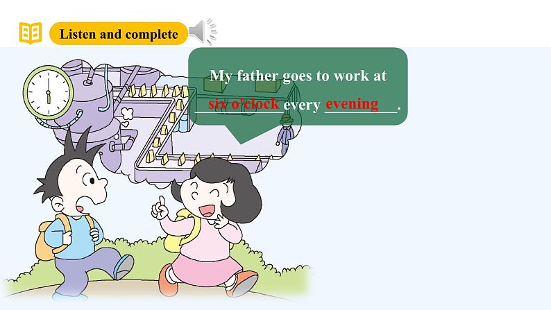 外研版（三起）英语五下 Module 7 Unit 1《 My father goes to work at eight o'clock every morning 》课件58张第8页