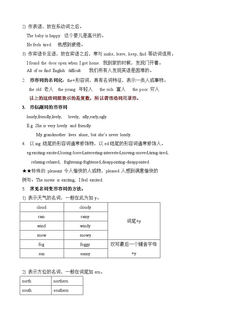 暑假讲义2023年小学英语四升五专项复习-第16讲：形容词专项 人教PEP版 （学生版）第2页