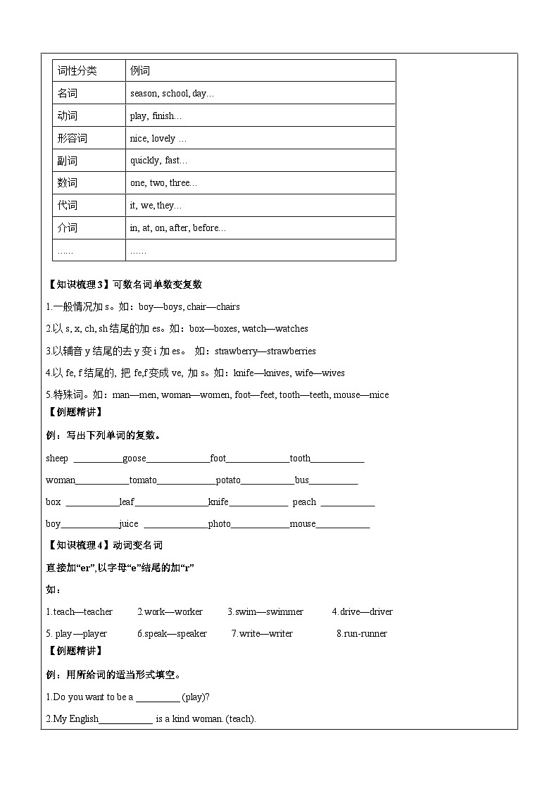 暑假讲义2023年小学英语五升六专项复习-第4讲-词汇专项 人教PEP版（学生版）第3页