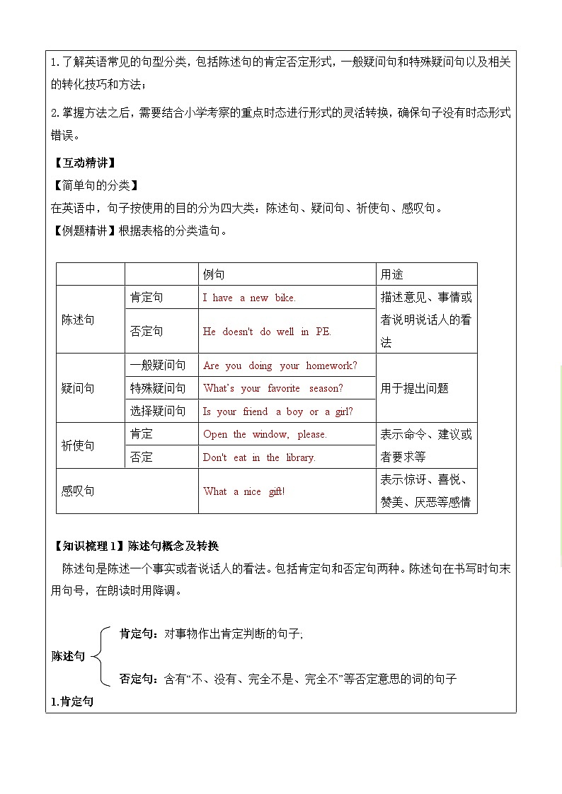 暑假讲义2023年小学英语五升六专项复习-第5讲句型转换专项人教PEP版（学生版）第3页