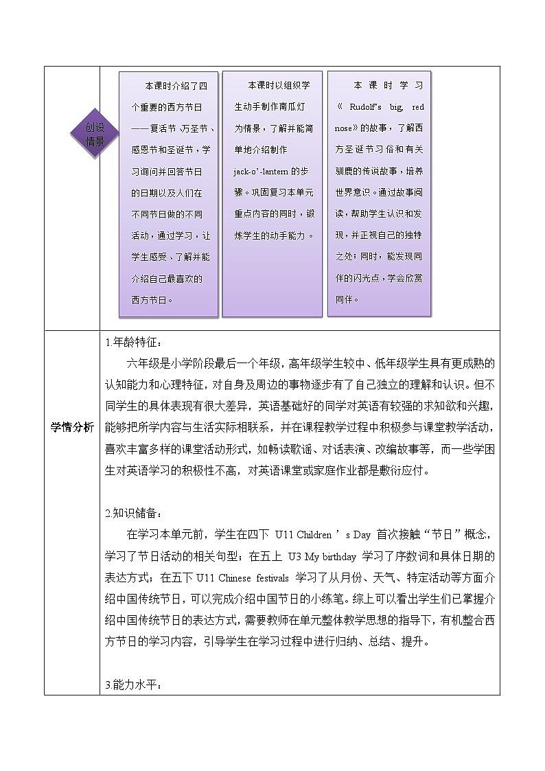 沪教牛津版(六三制一起)六下 Module 4 Unit 11《Weatern festivals》Period 1 单元教案第3页