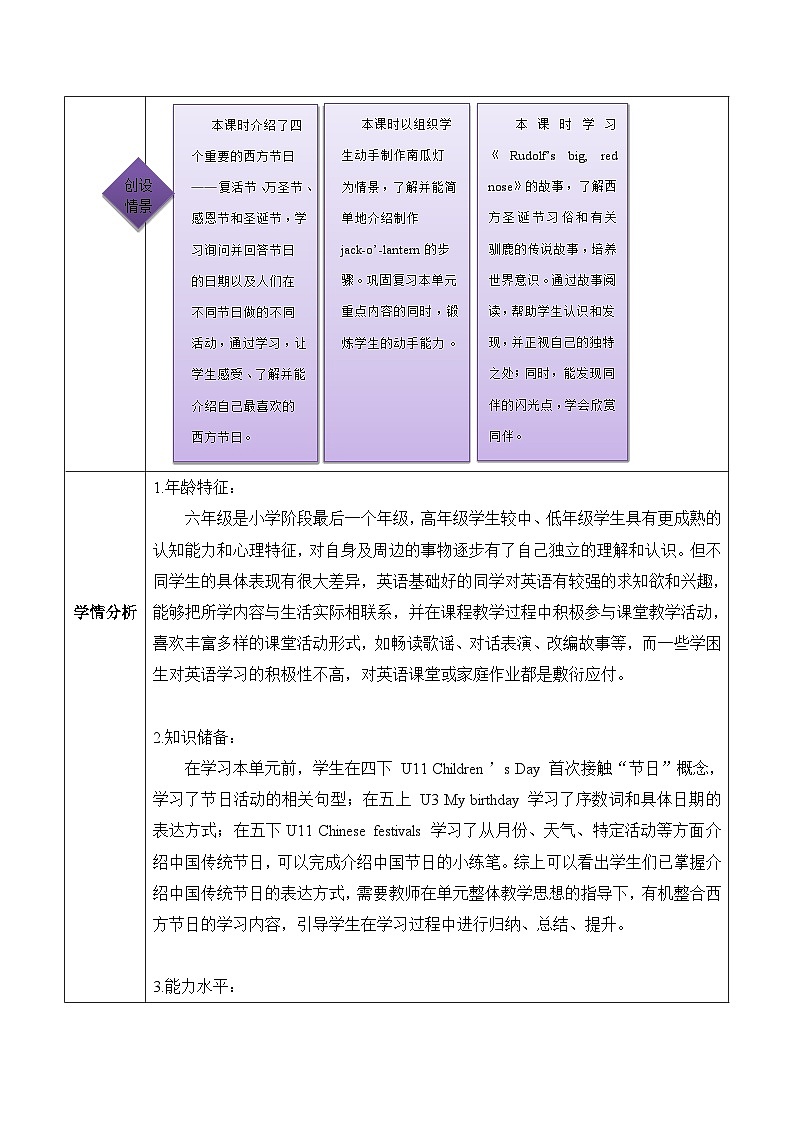 沪教牛津版(六三制一起)六下 Module 4 Unit 11《Weatern festivals》Period 2 单元教案第3页