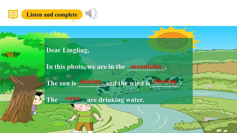 外研版（三起）英语六下 Module 3 Unit 2《The cows are drinking water》课件第4页