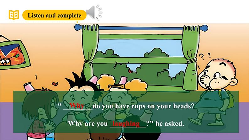 外研版（三起）英语六下 Module 8 Unit 1《Why do you have cups on your heads？》课件第5页