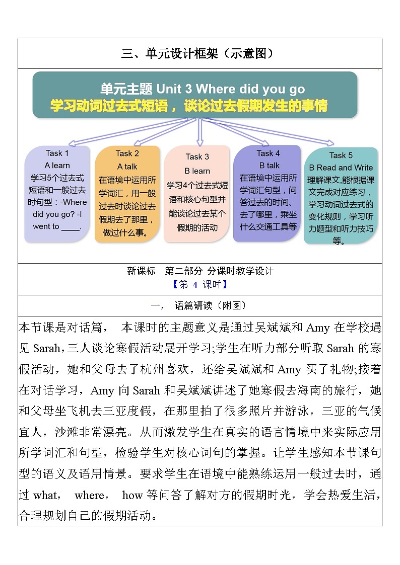 人教PEP英语六下 Unit 3《Where did you go PartB Let's talk》单元教案第3页