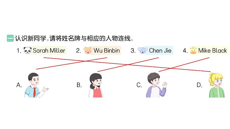 小学英语新人教PEP版三年级上册Unit1 Making friendsPart A (１) Let's talk & Listen, sing and role-play作业课件2024秋第2页