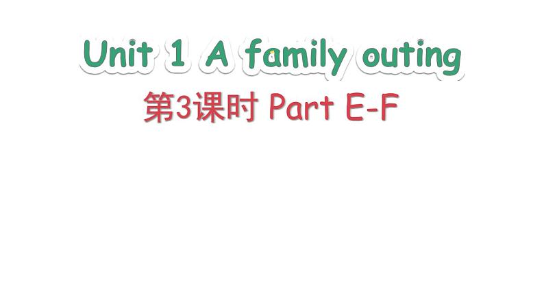 Unit 1 第3课时 Part E-F第1页