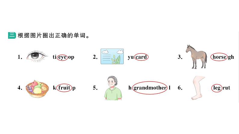 小学英语新湘少版三年级上册期末复习（一）字母与词汇作业课件2024秋第4页