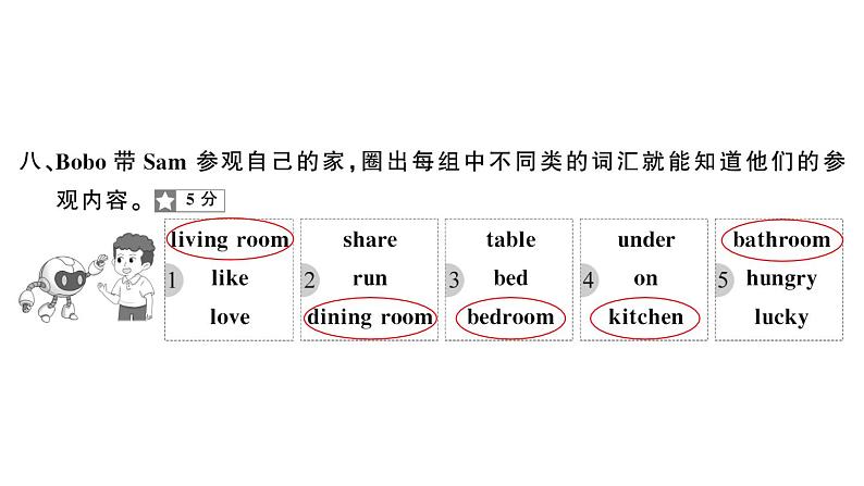 小学英语新外研版三年级上册Unit 6综合素养评价（笔试部分）作业课件2024秋第4页