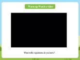 科普版英语五下Unit2 Lesson 2《We mustn't cross the street now》第三课时 课件+教案+素材