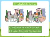 科普版英语五下Unit2 Lesson 2《We mustn't cross the street now》第三课时 课件+教案+素材