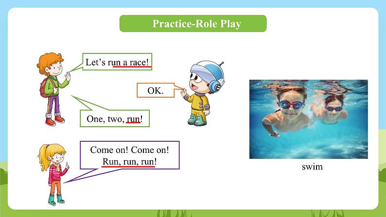 科普版英语三下Unit5 Lesson 5《Let's run a race》第一课时 课件第8页