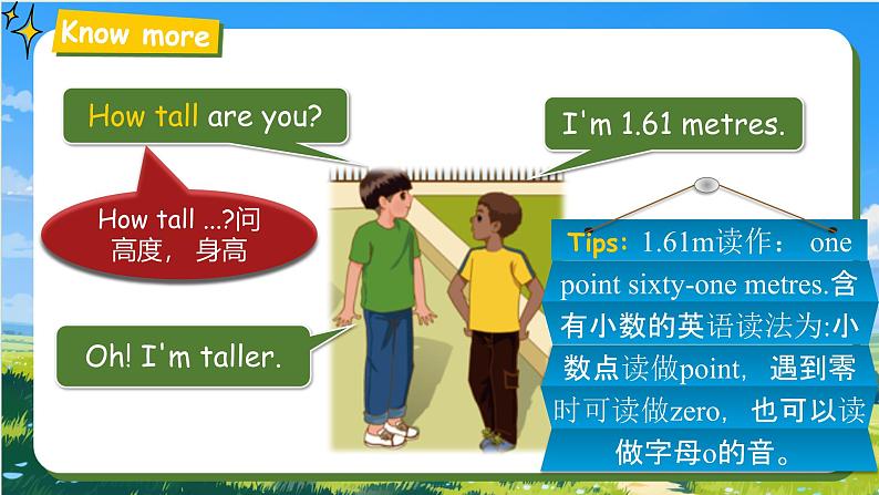 【核心素养-精品公开课】PEP版小学英语六年级下册 《Unit 1 How tall are you PA Let's learn》课件第8页