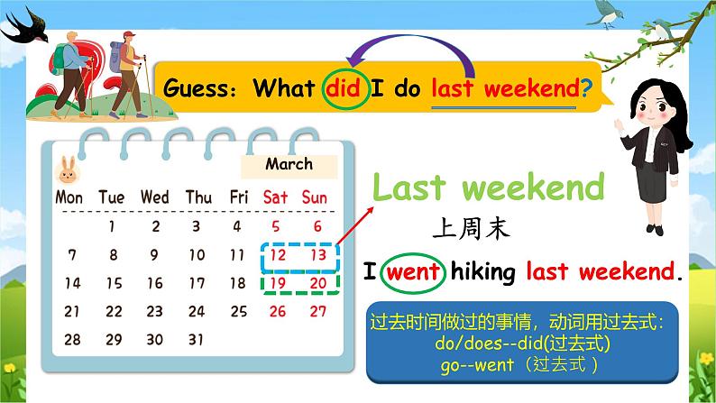 【核心素养-精品公开课】PEP版小学英语六年级下册 《Unit 2 Last weekend PA Let's learn》课件第7页