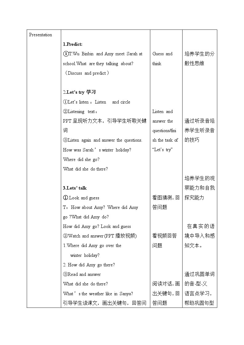 【核心素养-精品公开课】PEP版小学英语六年级下册 《Unit3 Where did you go  PB  Let's talk》教案（含板书+反思）第2页