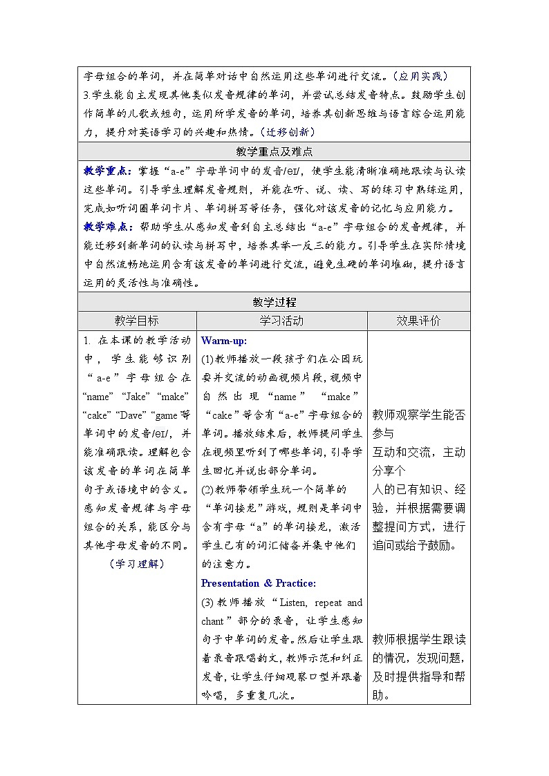 Unit 1 Meeting new people Part A（Let’s spell）（教案）-2024-2025学年人教PEP版（2024）英语三年级下册第2页