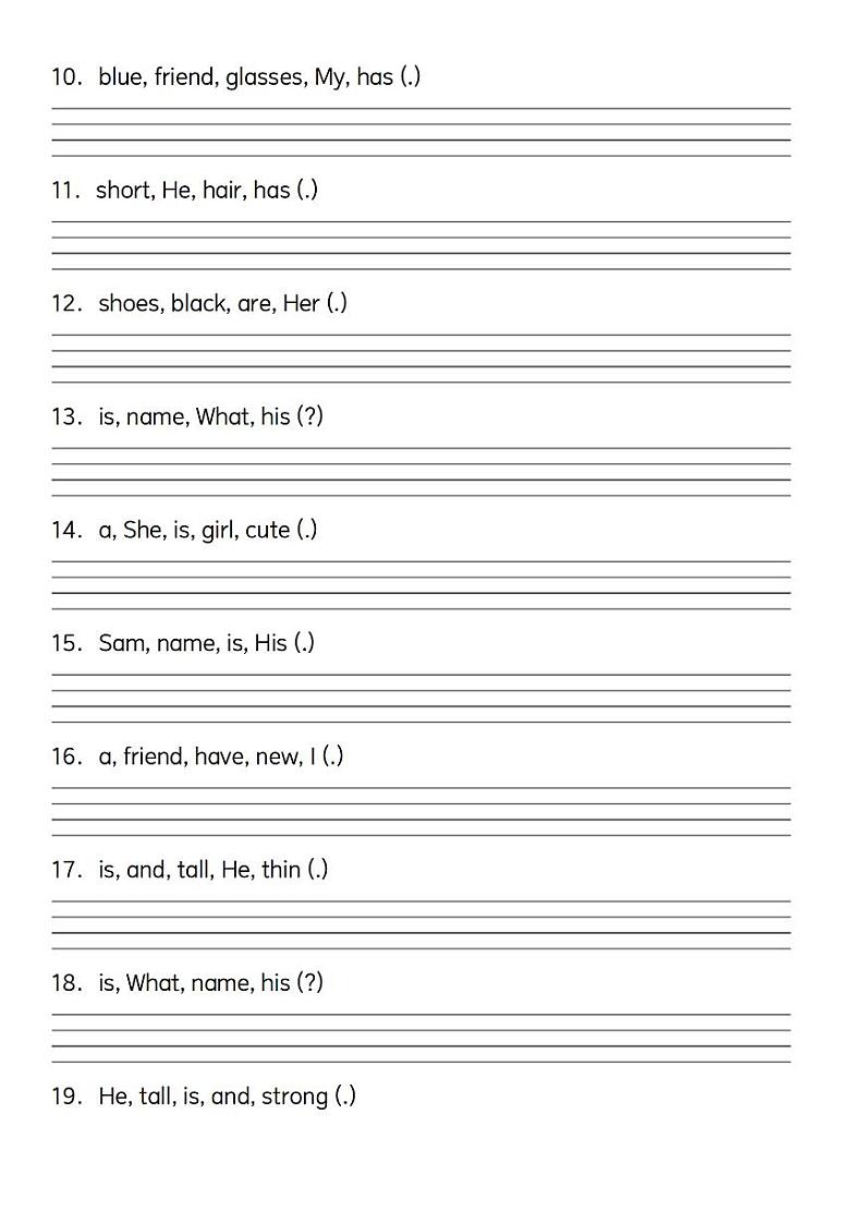 2024-2025四年级上册期末专项复习英语连词成句核心易错考点练习第2页