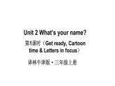 小学英语新译林版三年级上册Unit 2 第1课时（Get ready, Cartoon time & Letters in focus）教学课件2024秋