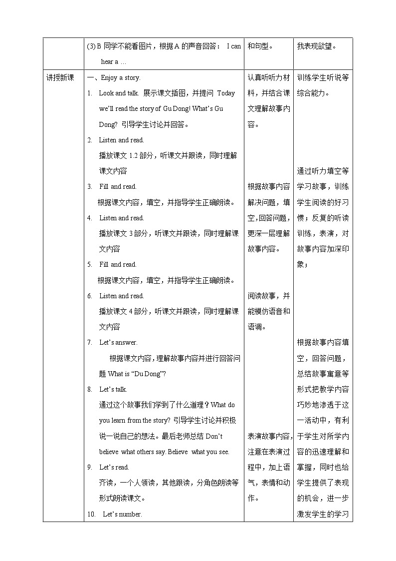 沪教牛津版（六三制一起）英语三下 Unit 3《Sounds》Enjoy a story Learn the sounds 教案第2页