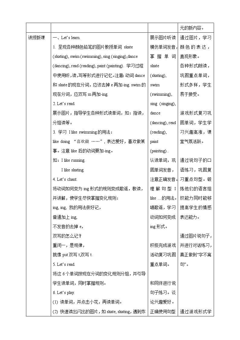 沪教牛津版（六三制一起）英语三下 Unit 7 Hobbies Look and learn  教案第2页