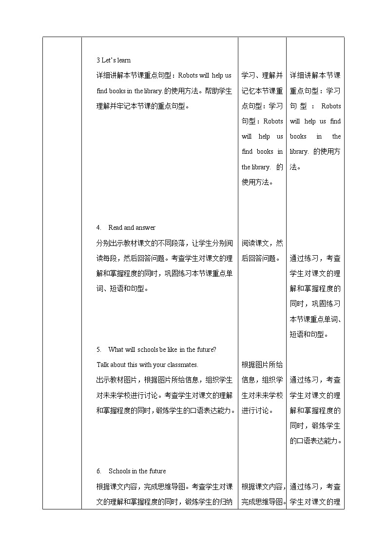 沪教牛津版（六三制一起）英语六下 Unit 3《Our school in the future》Look and read Learn the sounds 教案第3页