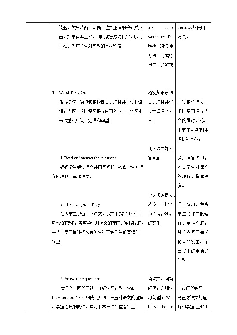 沪教牛津版（六三制一起）英语五下 Unit 3《In the future》Listen and say Think and write 教案第3页