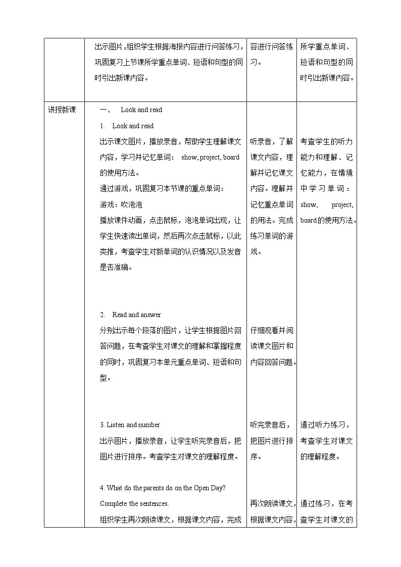 沪教牛津版（六三制一起）英语五下 Unit 7《Open Day》Look and read Learn the sounds 教案第2页