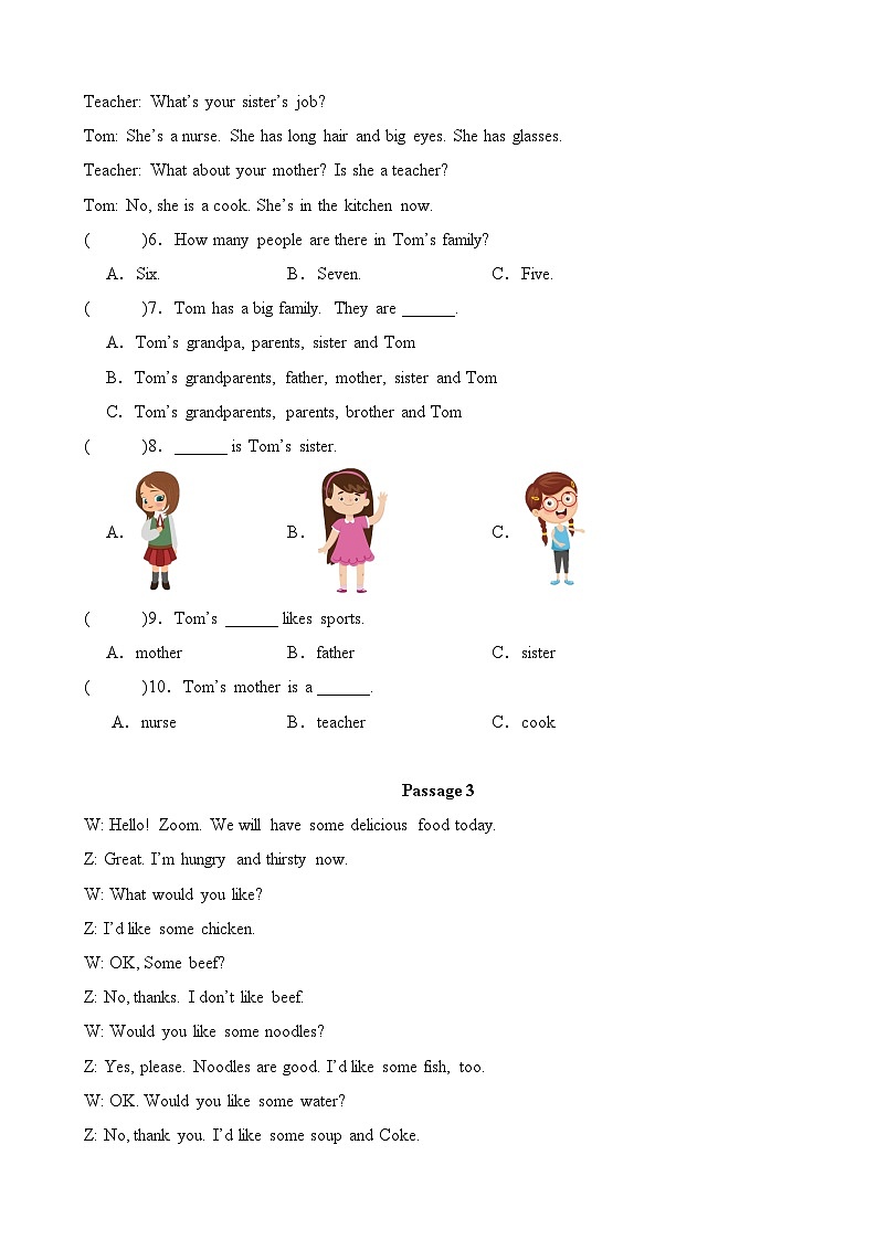 专题09阅读理解10篇（专项训练）-2024-2025学年四年级英语上学期期末复习讲练测（人教PEP版）第2页