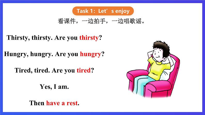 【核心素养】川教版英语四下 Unit 2 Lesson 3《Are you tired》第2课时 课件第3页