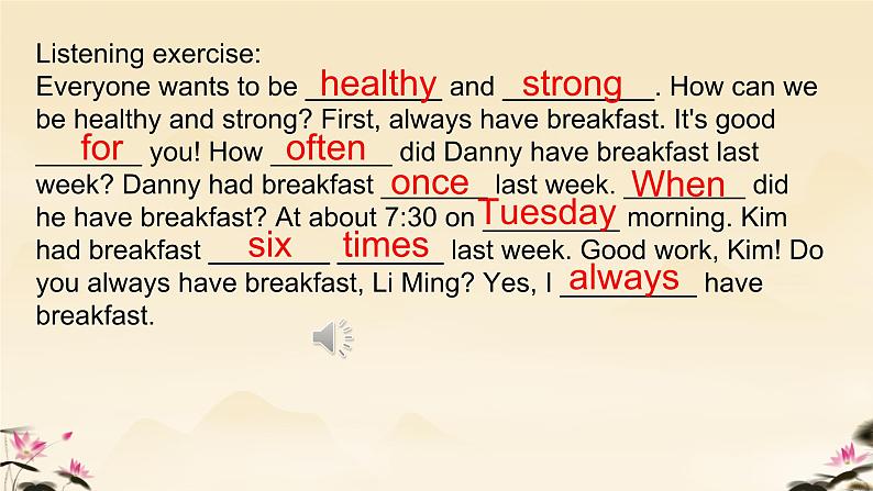 Unit 2 Lesson7 Always Have Breakfast!（课件）冀教版（三起）英语六年级下册第8页