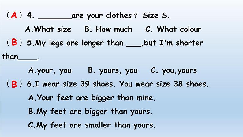 Unit 1 How tall are you ？单元复习（课件）人教PEP版英语六年级下册第6页