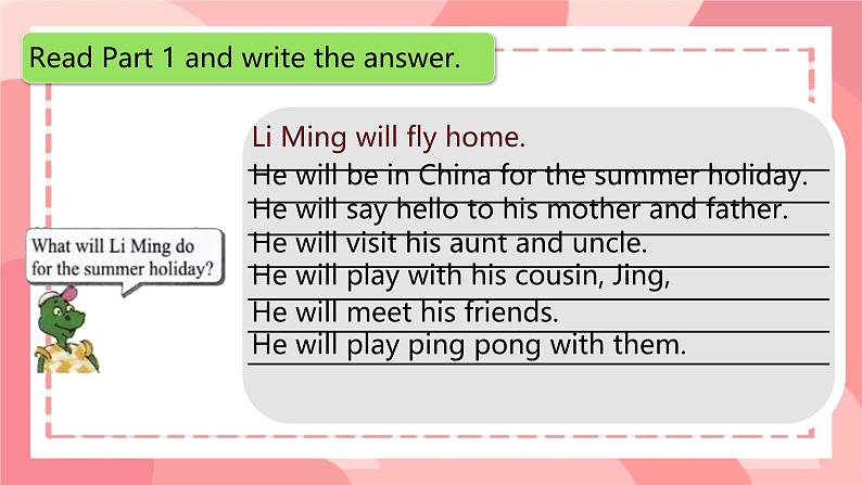 Unit 3 Lesson 16 Li Ming's summer holiday.（课件）冀教版（三起）英语六年级下册第7页