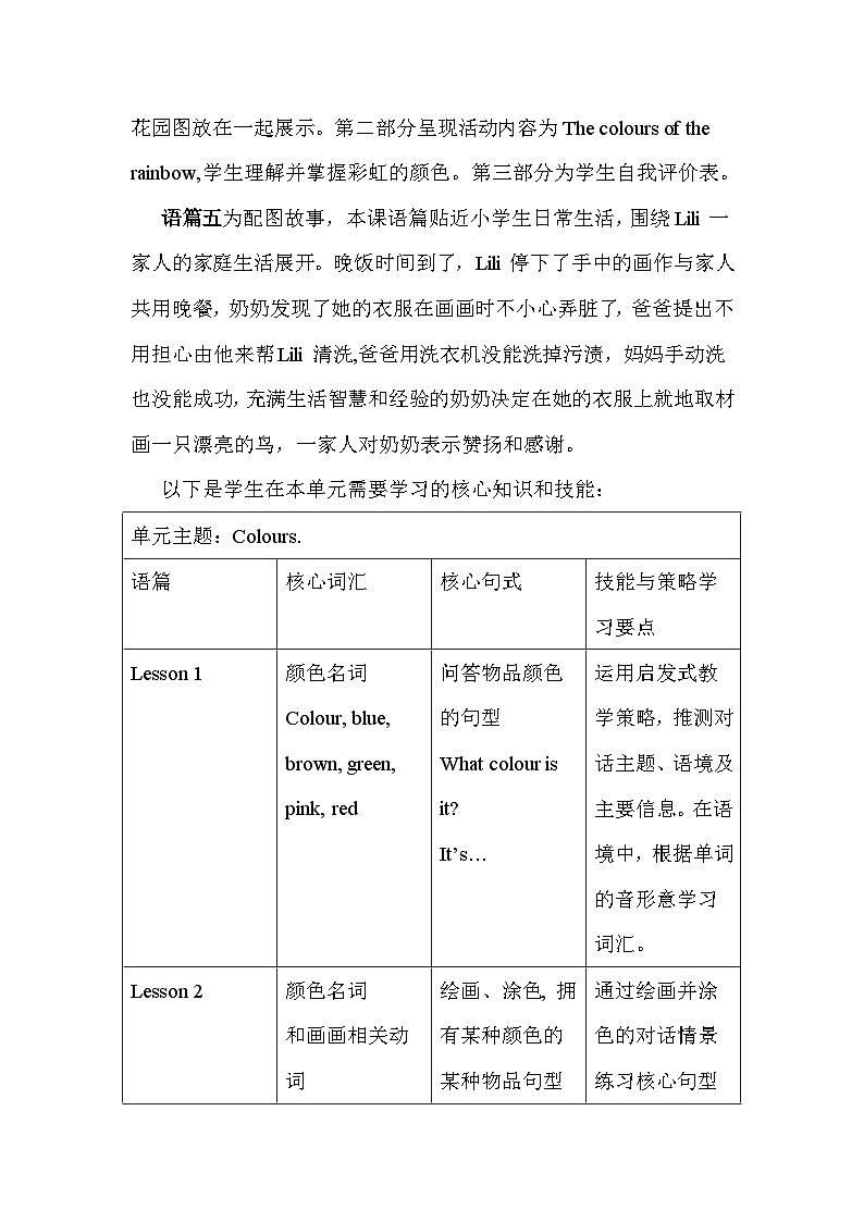 人教精通版（2024）三年级下册英语Unit 6 Colours.大单元整体教学设计第2页