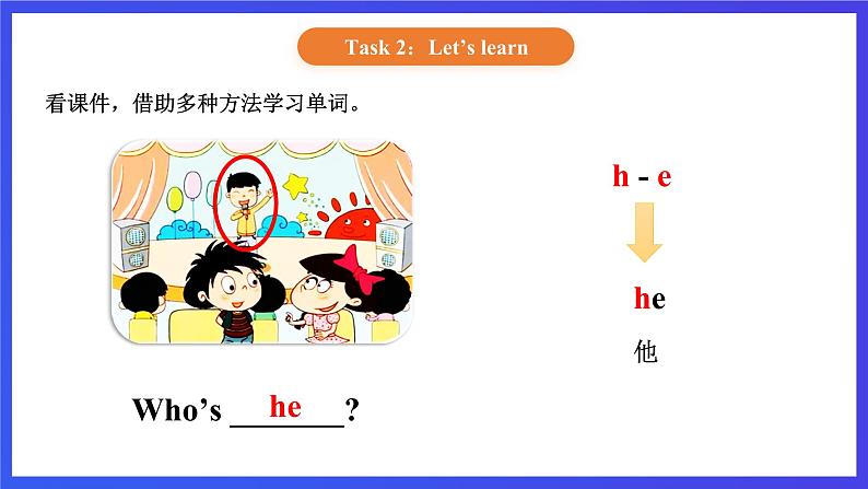 【核心素养】北京版英语一下 Unit 5《Who's he 》Lesson 19 第一课时 课件第4页